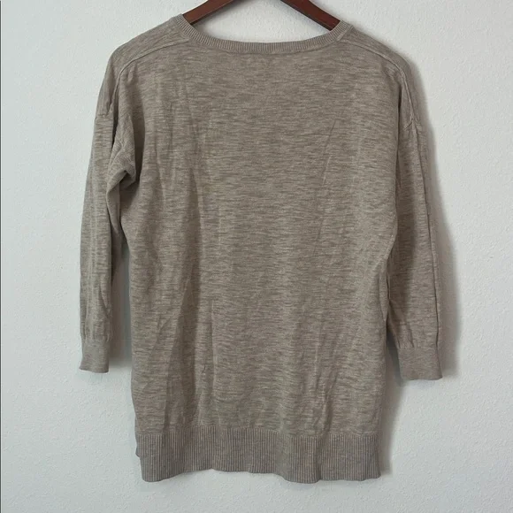 J. CREW Cream V Neck Cotton Pullover Sweater - Picture 4 of 4